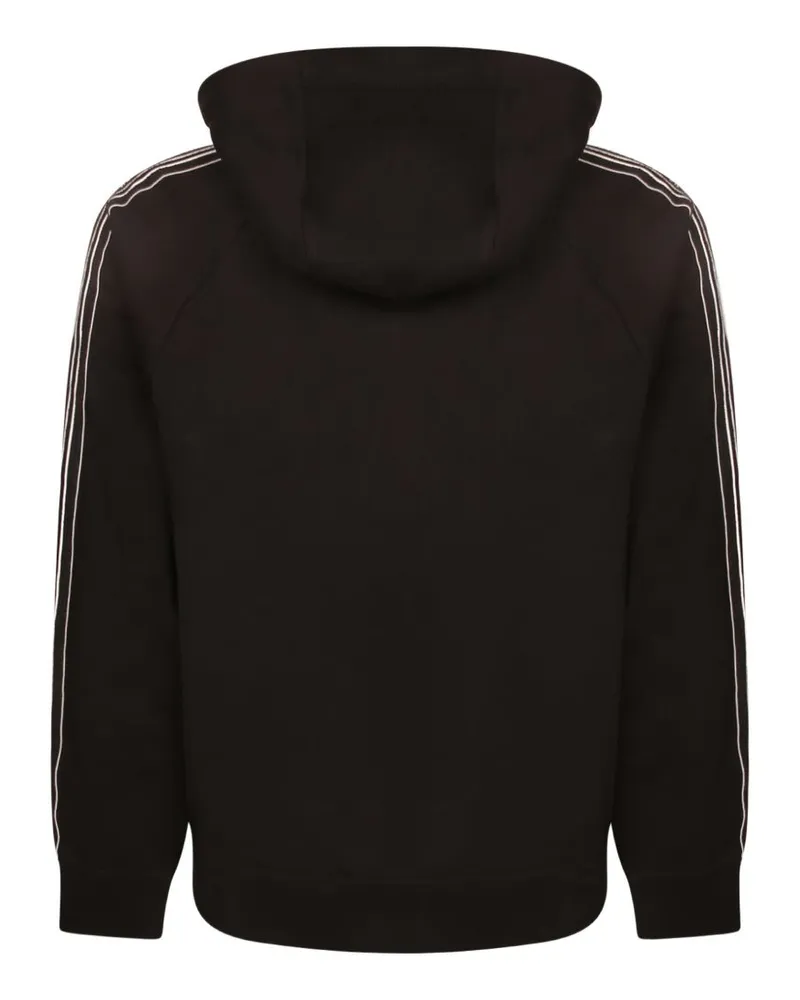 Emporio Armani Logo Striped Hoodie — Black Black