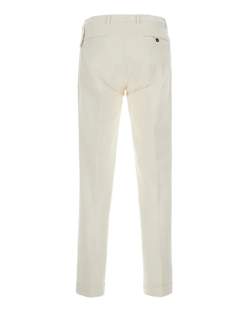 MICHAEL COAL Men's Cotton Trousers With Side Pockets White White