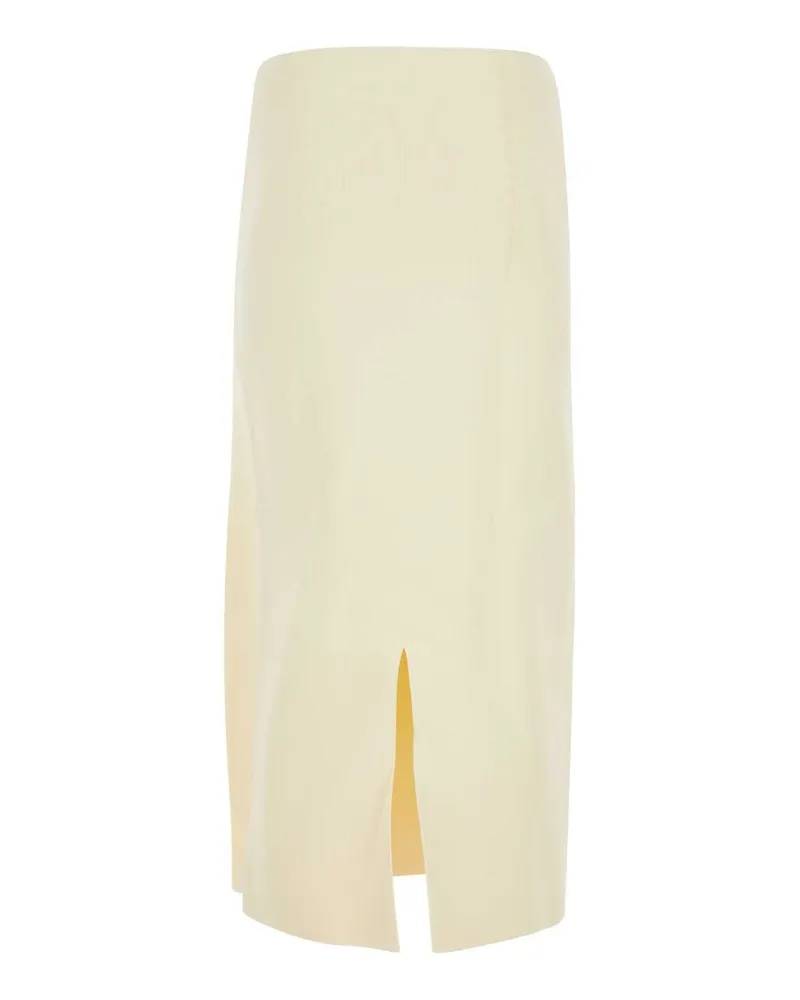 Jil Sander Women's Ivory Viscose Blend Skirt Natural Exterior: Polyester Gonne Beige
