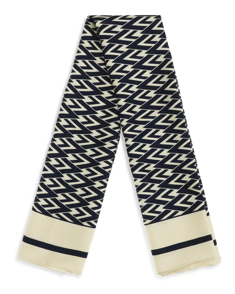 Valentino Garavani Women's Toute La V Silk Scarf Avorio-Blu Navy Avorio/blu Scarfs Multicolor