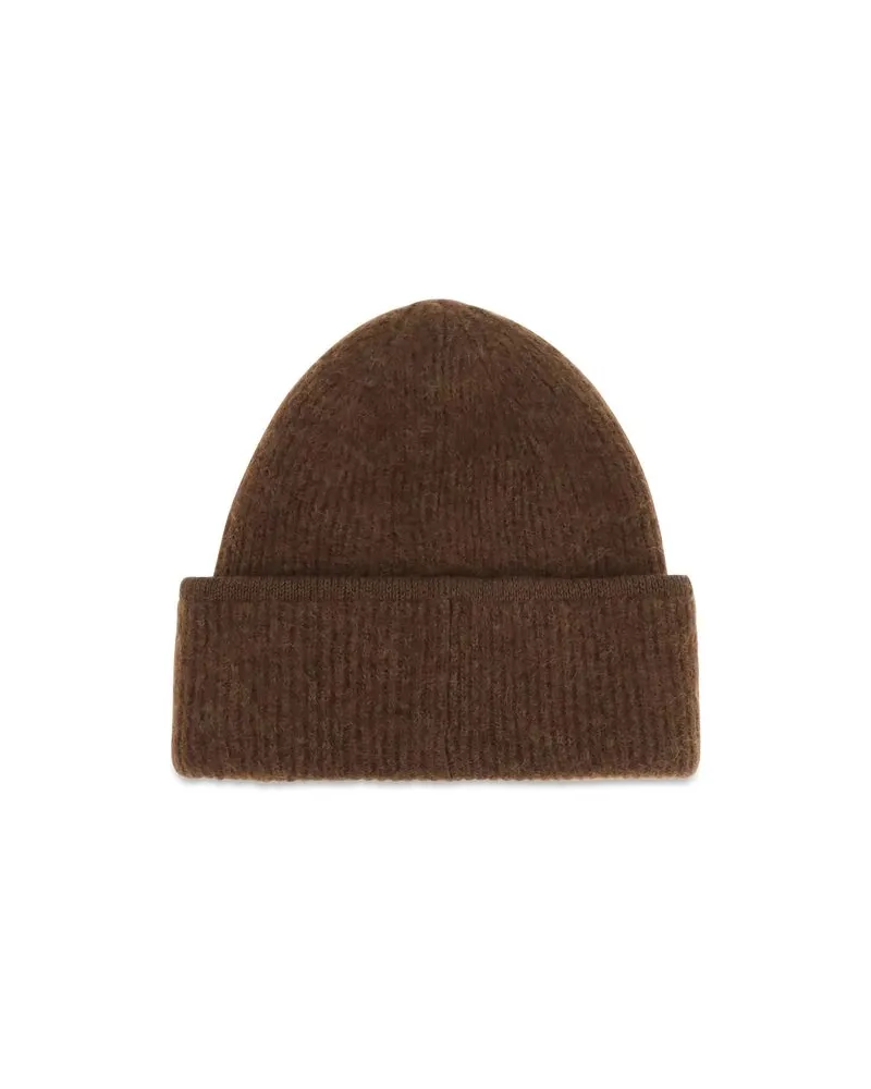 Jacquemus JAACU00666AK00227850BB Alpaca Blend Ribbed Beanie — Brown Brown