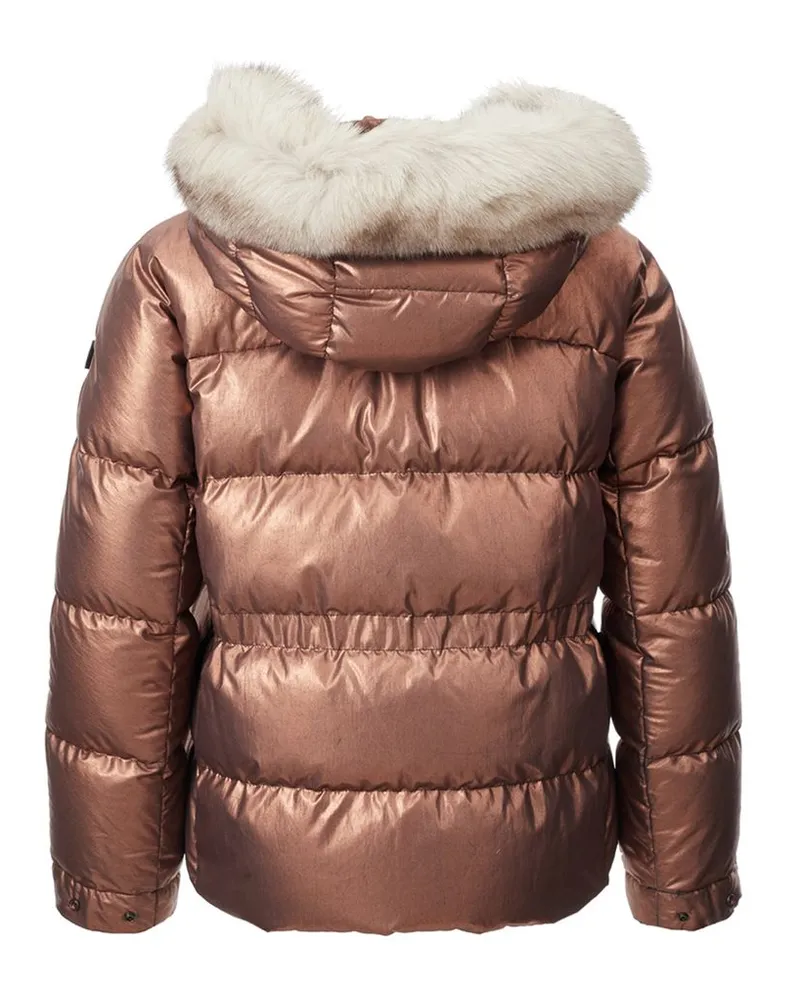 Peuterey Women Pink Polyester Full-Length Jacket Clothing Bronze