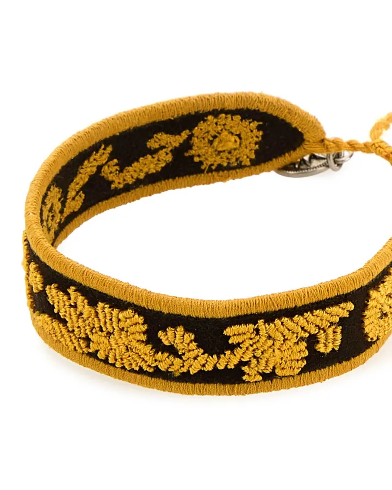 Prada Women's Two-Tone Suede And Fabric Bracelet Giallo Vitello Bracciali Bracelets Yellow