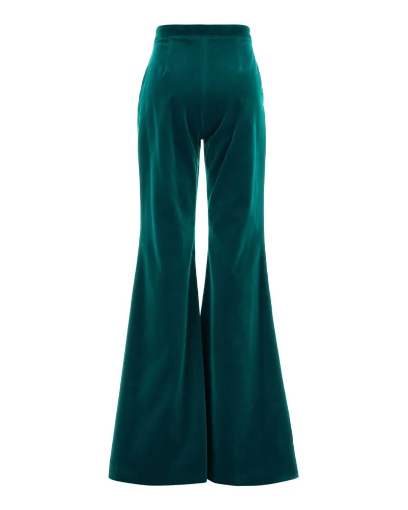 COSTARELLOS Velvet Trousers — Green Green