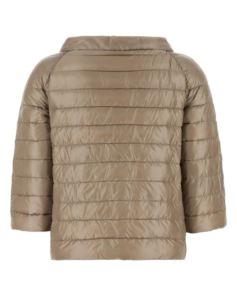 Herno Women's Cappuccino Nylon Reversible Down Jacket Tortorachantilly Piumini Beige
