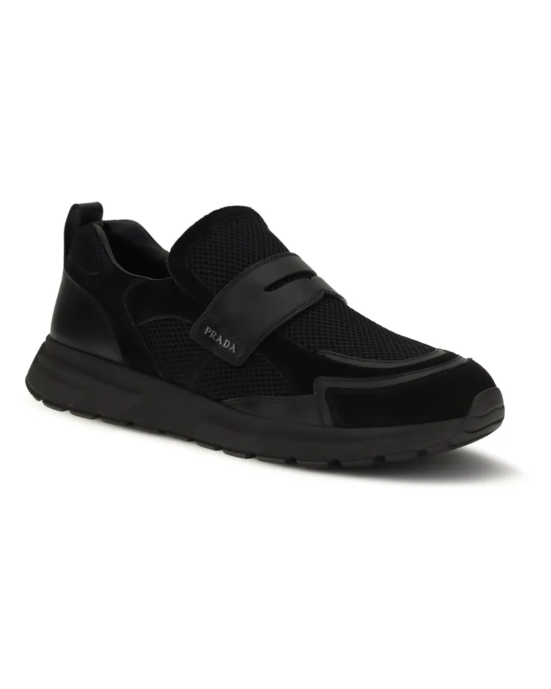 Prada Men's Loafers Black Calf Leather Black