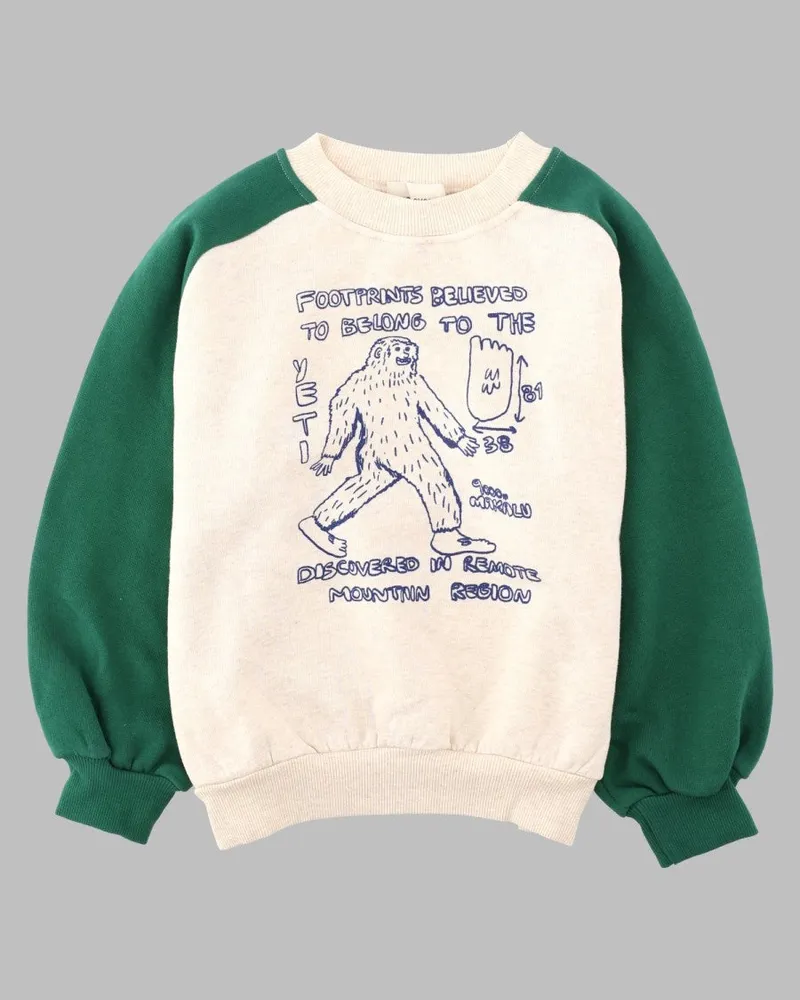 BOBO CHOSES Raglan Cotton Sweatshirt — White White