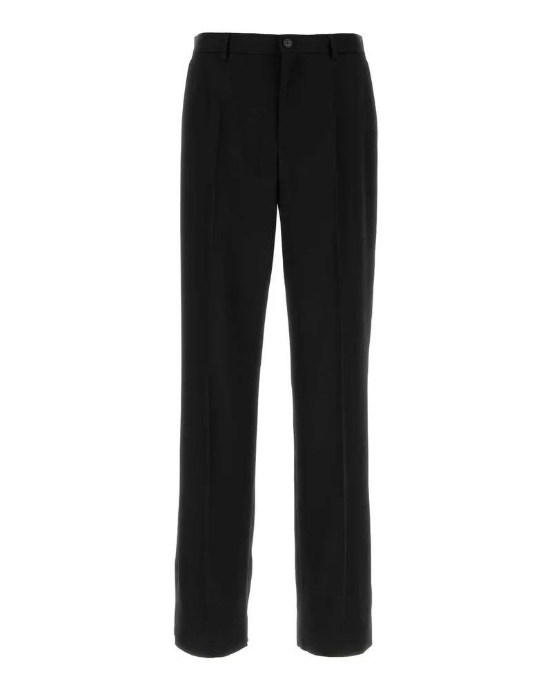 Balenciaga Men's Pants Black Wool Silk Cupro Black