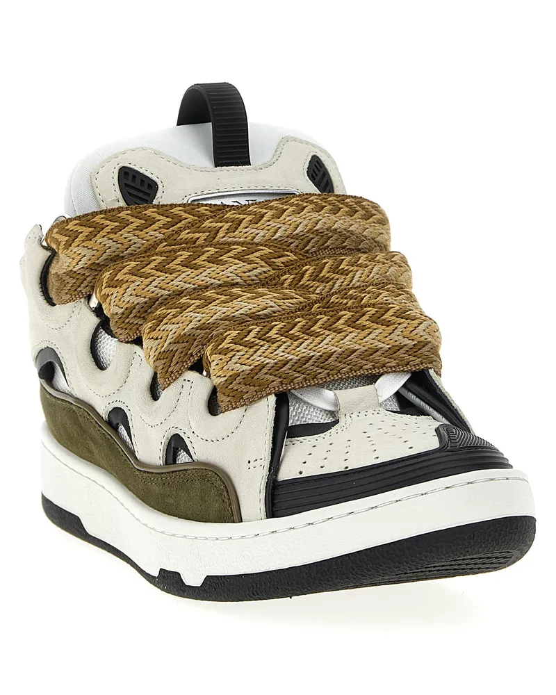 Lanvin Men's Multicolor Calf Leather Bos Taurus Chunky Sneakers Multicolor