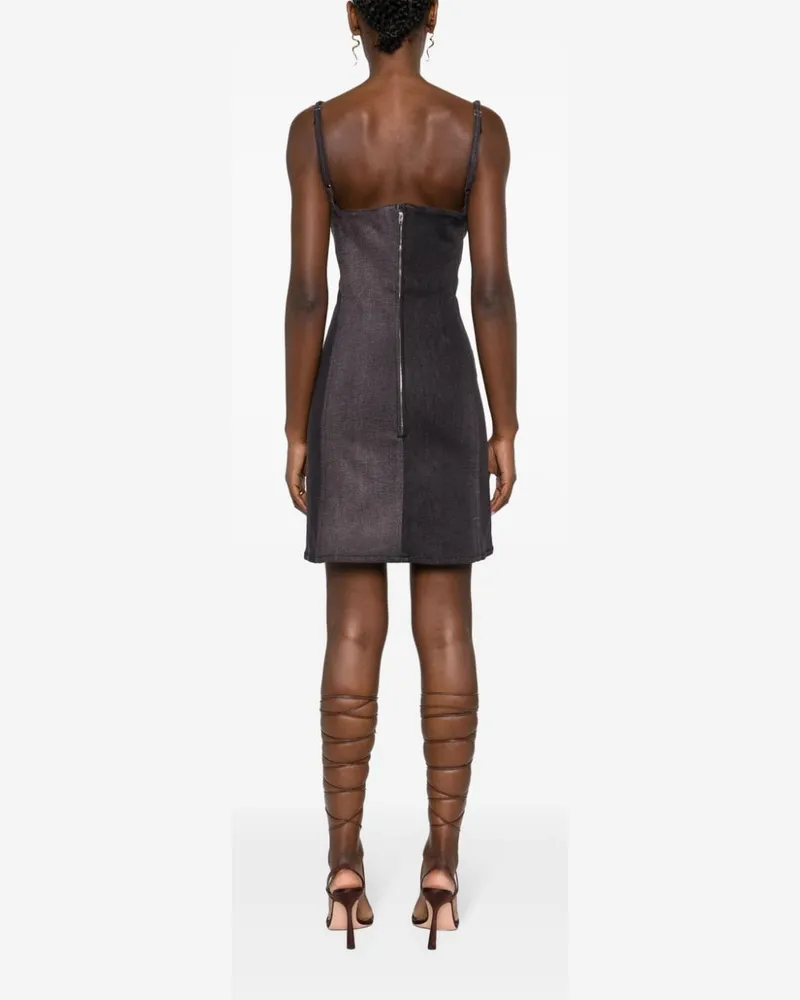 Y/PROJECT Ruffle-Trim Denim Dress — Charcoal Charcoal
