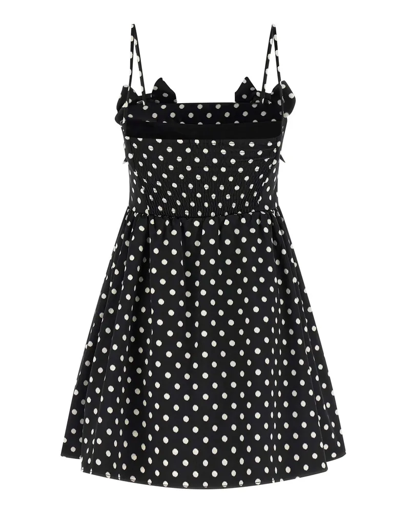 Ganni Women's Mini Dress Polka-Dot Satin Black Recycled Polyester Evening Suits Black