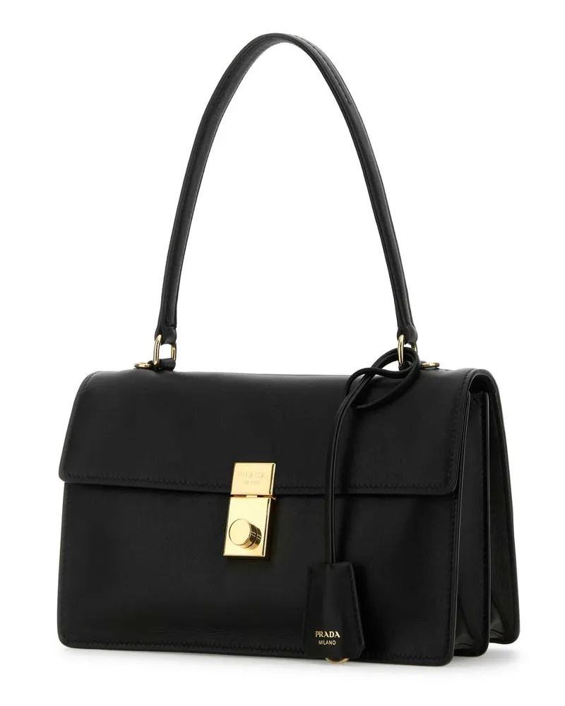 Prada Women's Black Leather Handbag Nero Vitello Borse A Mano Bag Black