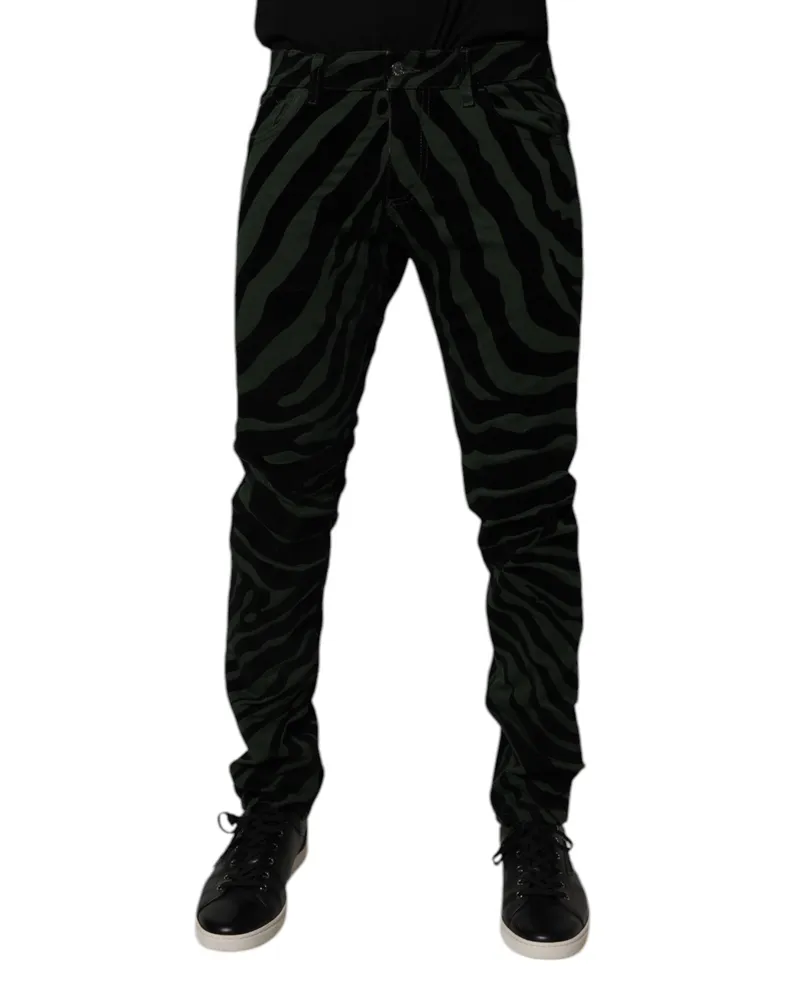 Dolce & Gabbana Striped Denim Jeans — Black Black