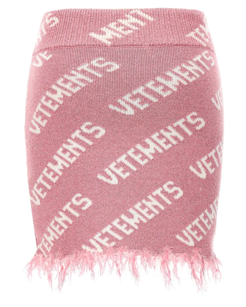 VETEMENTS Women's Multicolor Viscose Long Skirt Pink