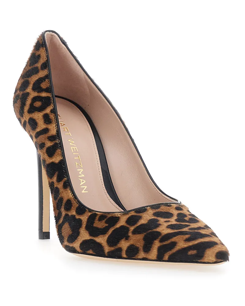 Stuart Weitzman Women's Pumps Power 100 Brown Leather Brown