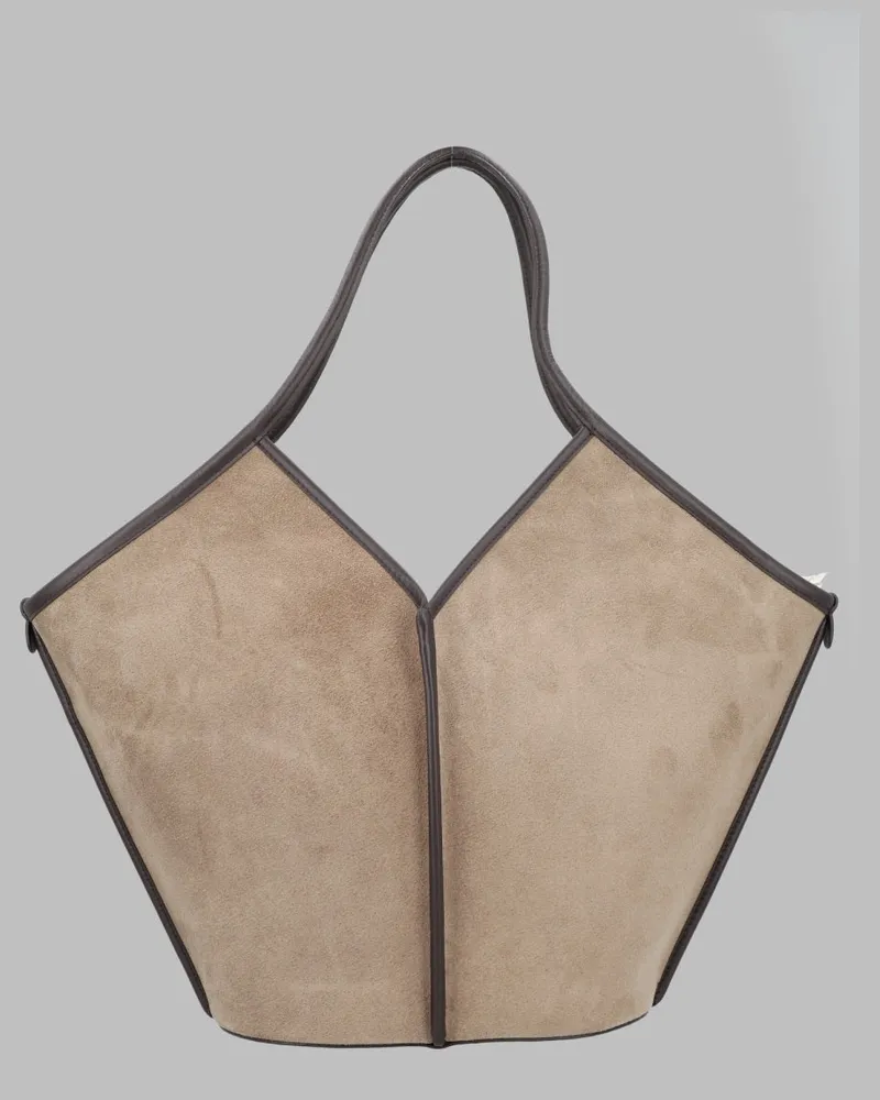 HEREU Calella Suede Tote Bag — Gray Gray