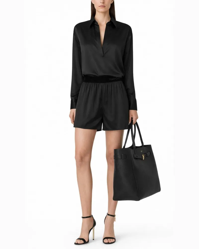 Tom Ford Silk Pajama Silk Shorts — Black Black