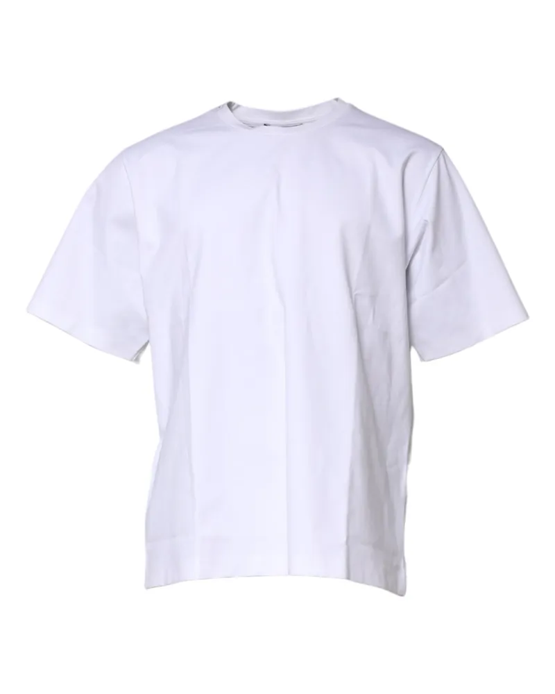 Dolce & Gabbana Cotton-Blend Crew Neck T-Shirt — White White