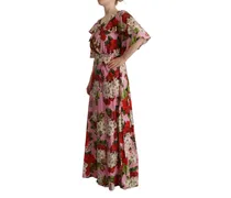 Floral Print Silk Dress — Pink