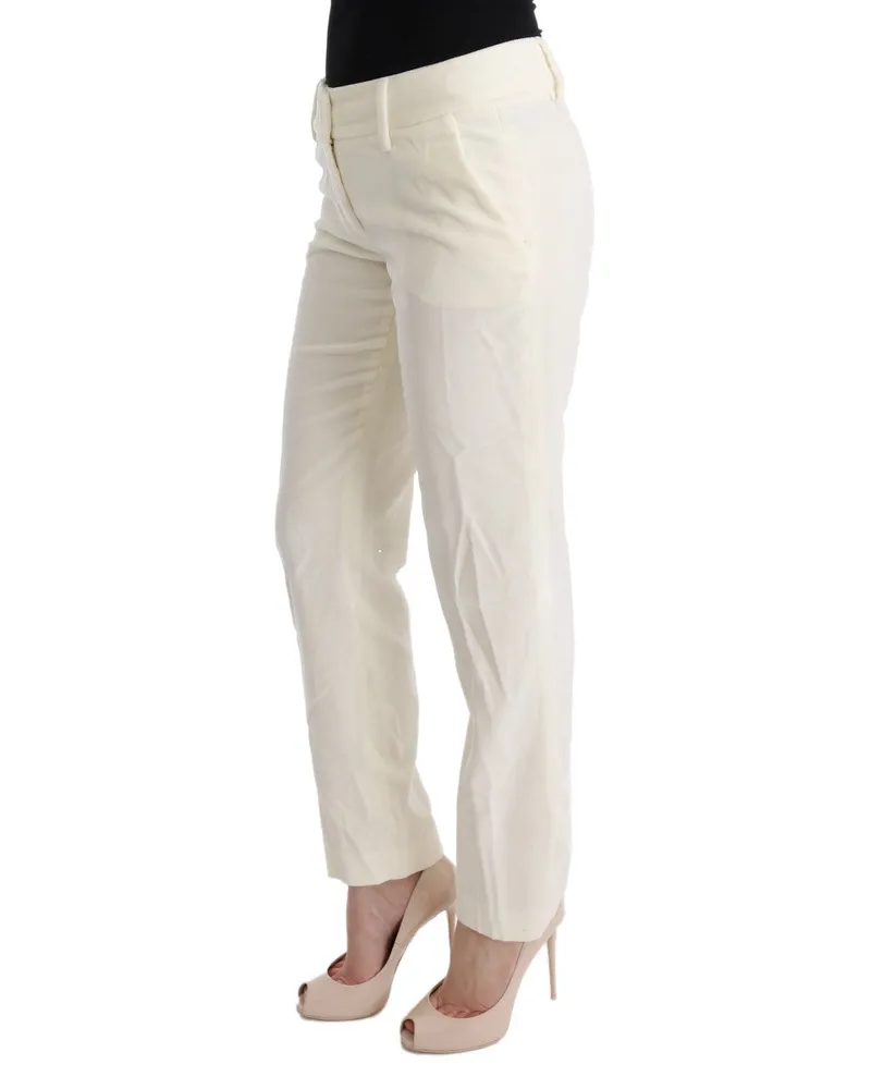 Ermanno Scervino Women White Cotton Regular Fit Casual Pants White