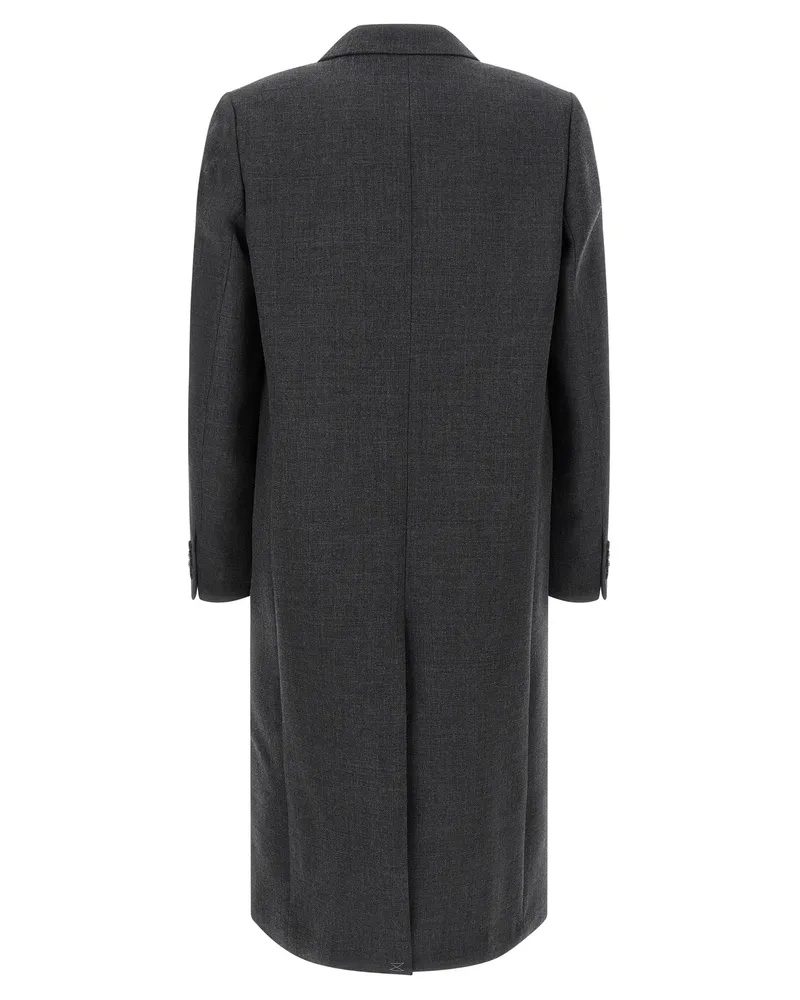 Dries van Noten Men's Gray Wool Coat Clothing Gray