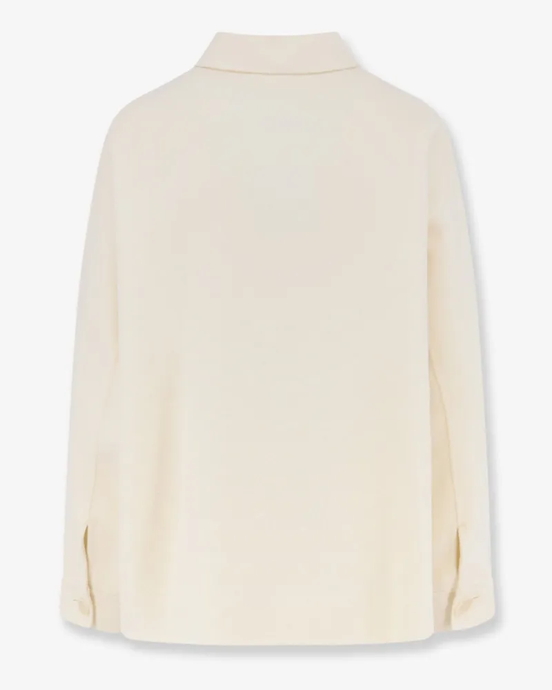 ASPESI Women's Wool Jacket With Buttons White Coat White