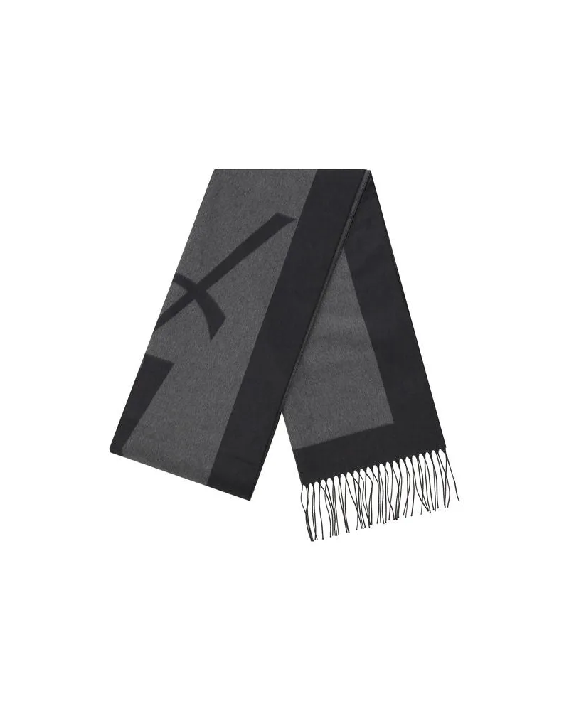 Saint Laurent Men's Gray Silk Scarf Gray