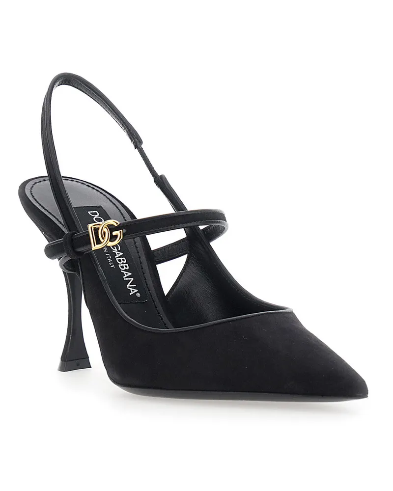 Dolce & Gabbana Women's Slingback Pumps Black Suede Black