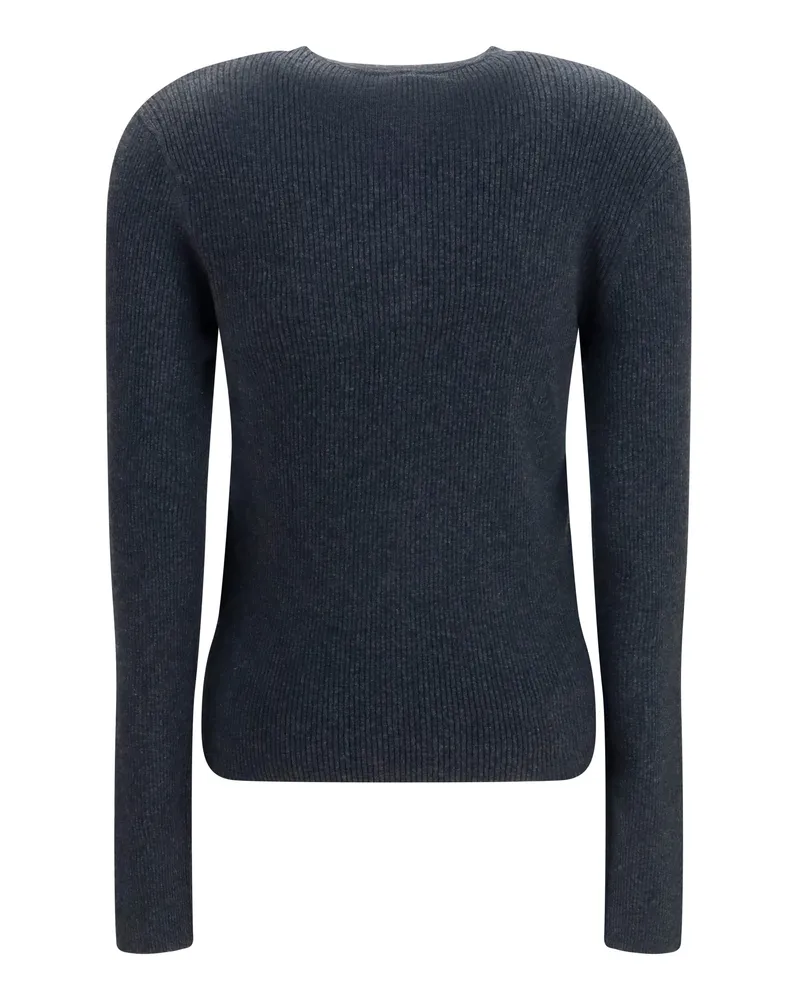 Lisa Yang Women's Airi Henley Sweater Cotton And Cashmere Eclipse Cotton; Kashmir-Capra Hircus Kashmir/capra Gray