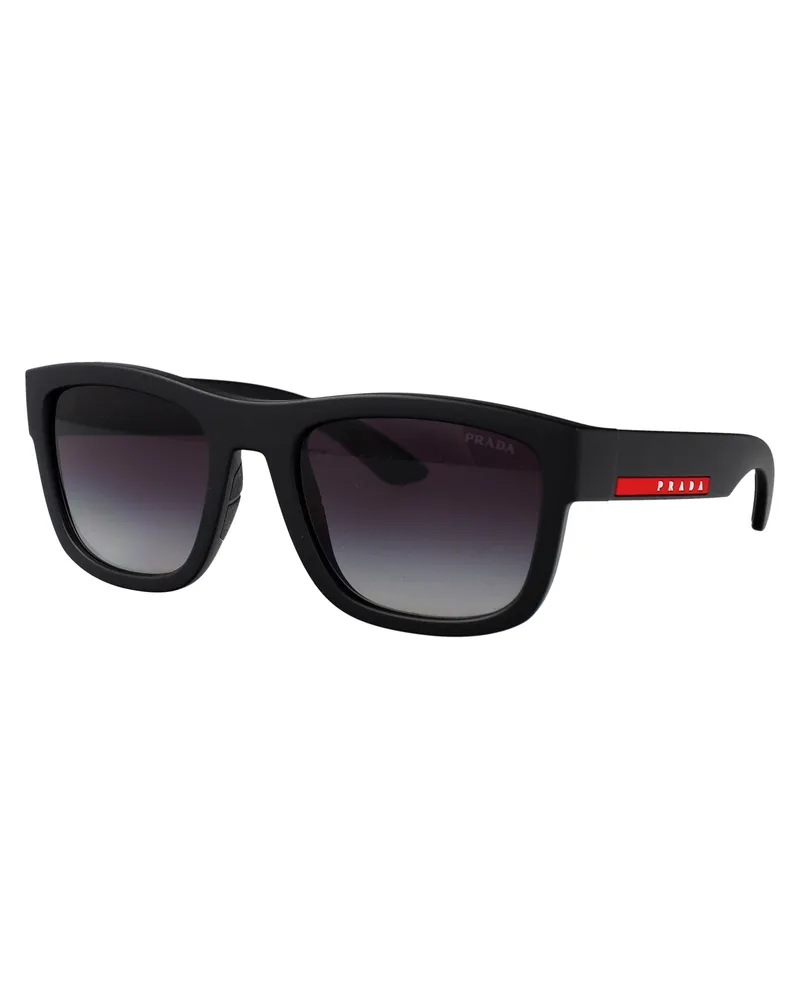 Prada 0PS Nylon Square-Frame Sunglasses — Black Black