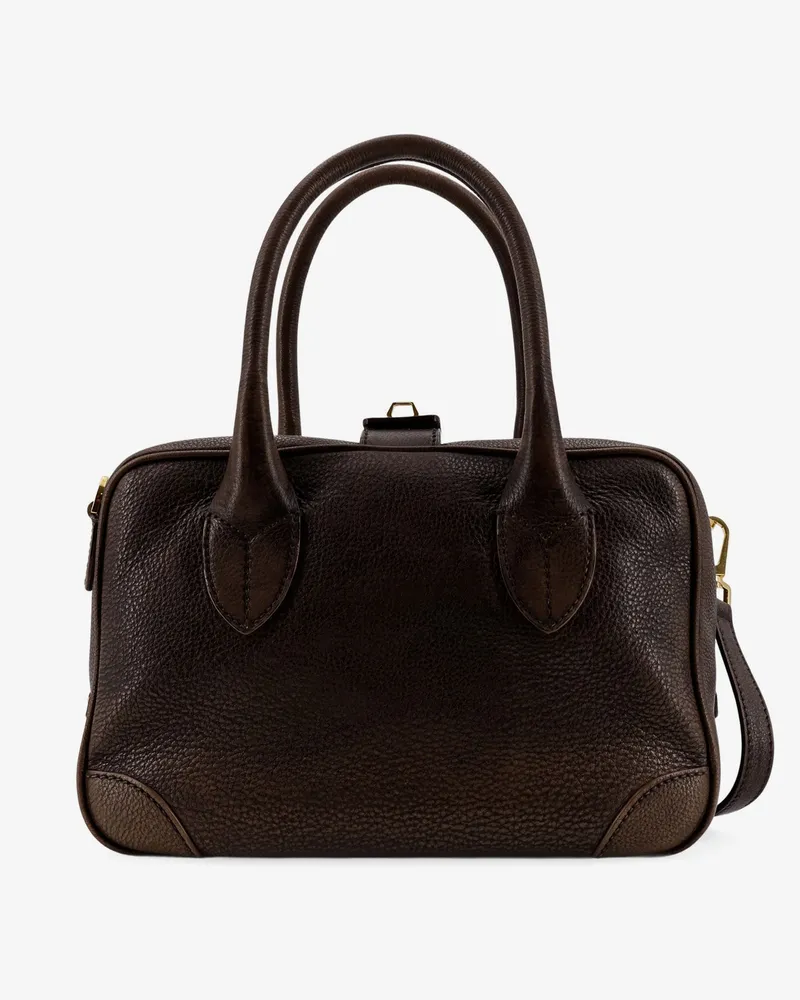 Golden Goose Women's Leather Shoulder Bag Vita Vintage Brown Brown