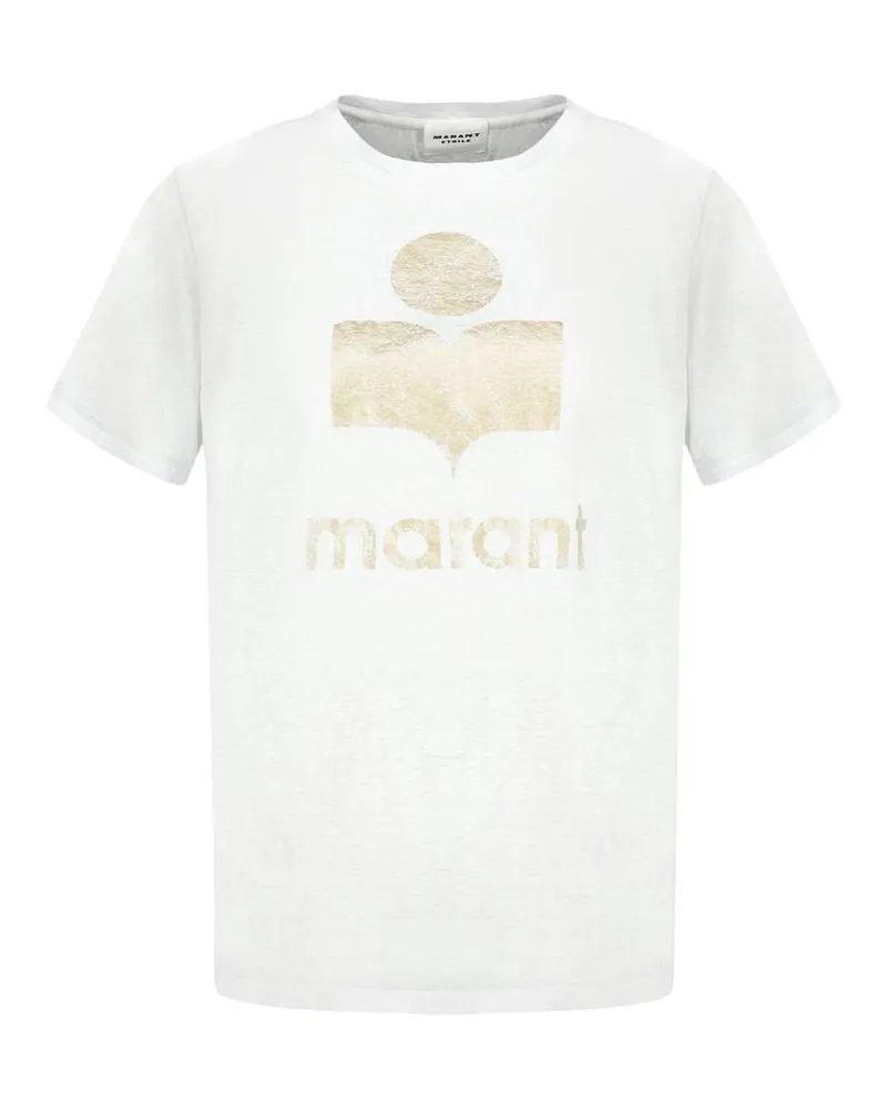 Isabel Marant Women's Zewel T-Shirt -  Linen White Ready-To-Wear T-Shirts White