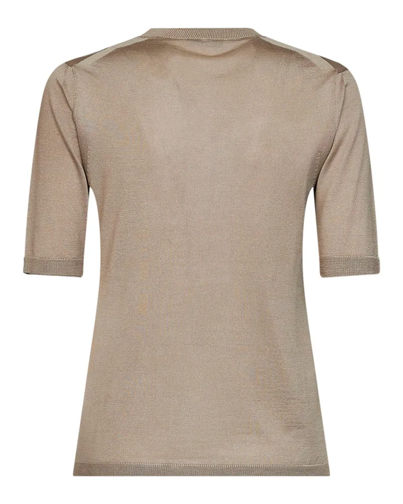 Max Mara Women's Top Mxmaceti Stone Silk-Cashmere Beige Knitwear Sweater Beige