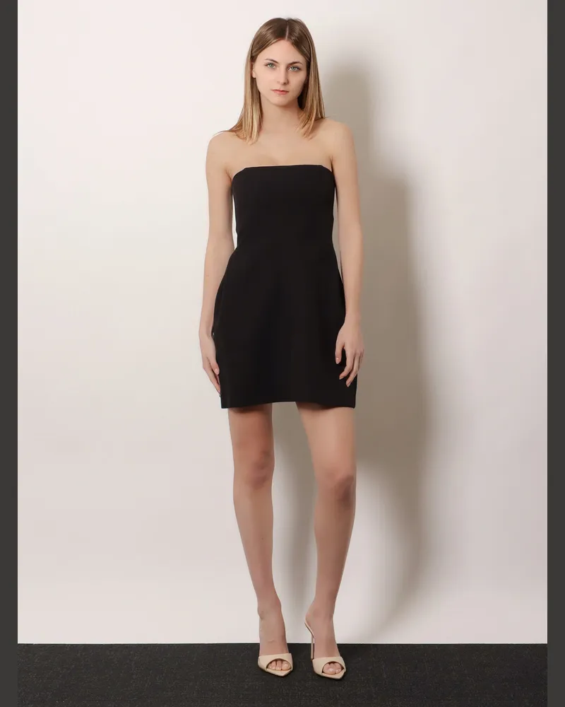 ACTUALEE Women's Mini Dress With Stays, Black Polyester Black