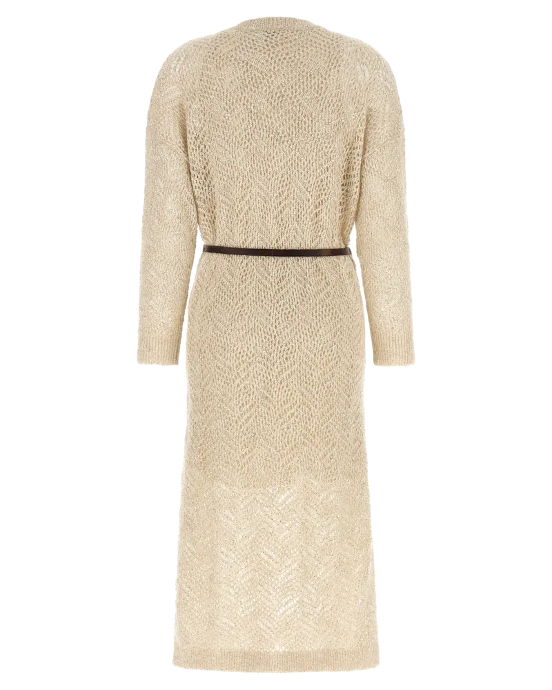 Brunello Cucinelli Women Beige Polyamide Midi Dress Beige