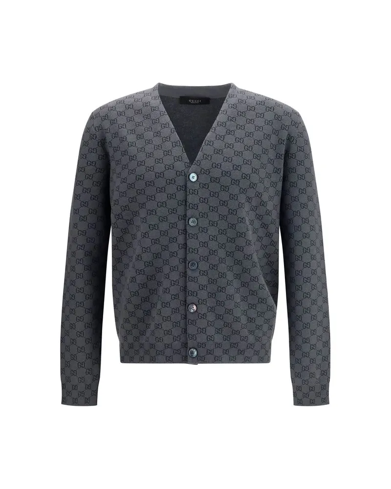 Gucci Men Gray Wool Oves Aries Cardigan Clothing Gray