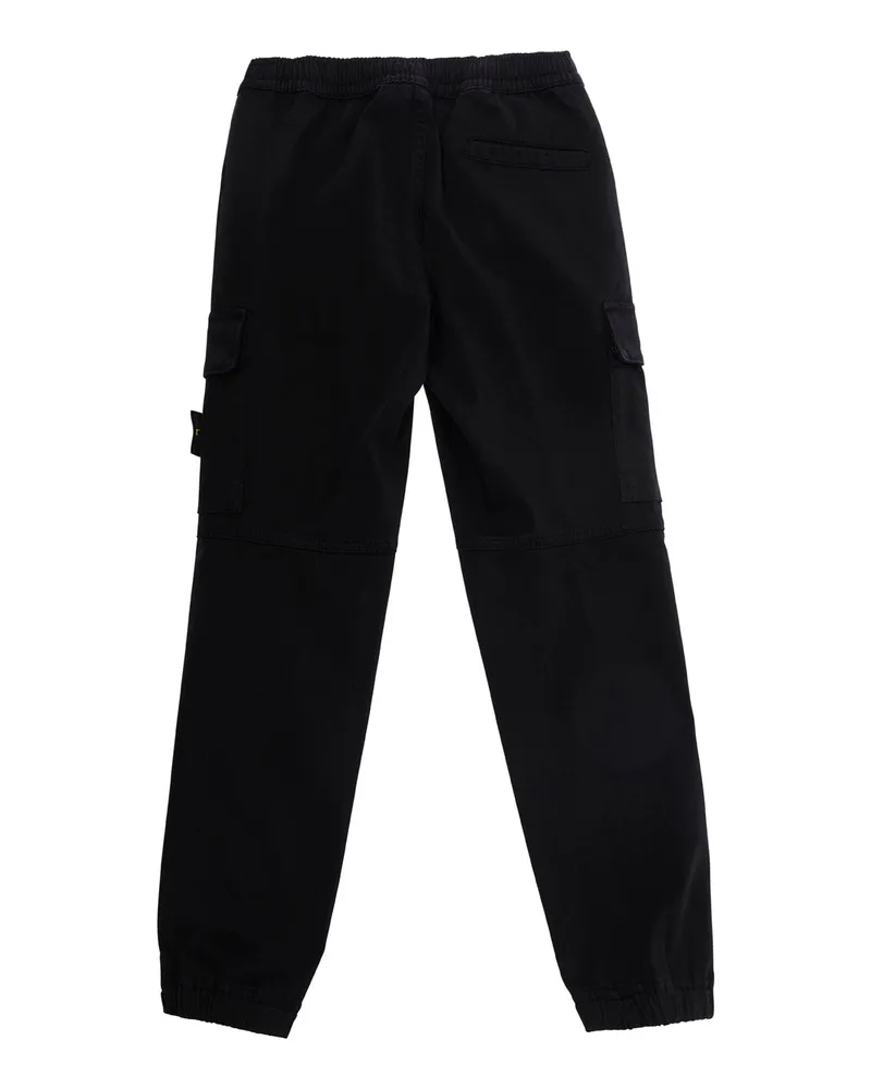 Stone Island Boys Trousers Black Cotton Black
