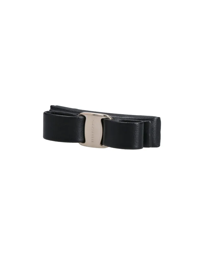 Ferragamo Women's Accessories Black Calf Leather Black