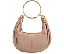 Pebbled Calf Leather Hobo Bag — Pink