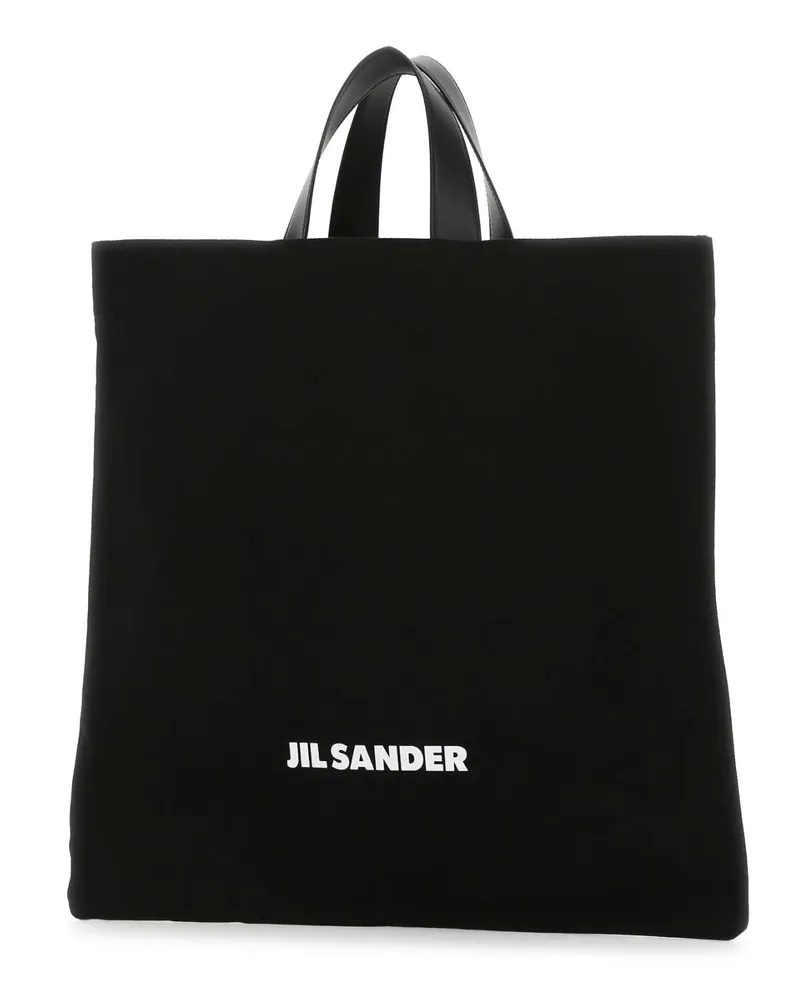 Jil Sander J25wc0005p4863 001 Exterior: Cotton Linen Calf Borse A Mano Bag Black