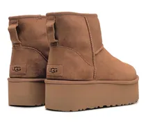 Women's Classic Mini Platform Boots Brown Shoes