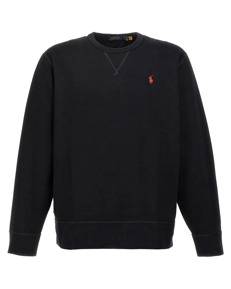 Ralph Lauren Embroidered Logo Sweatshirt — Black Black