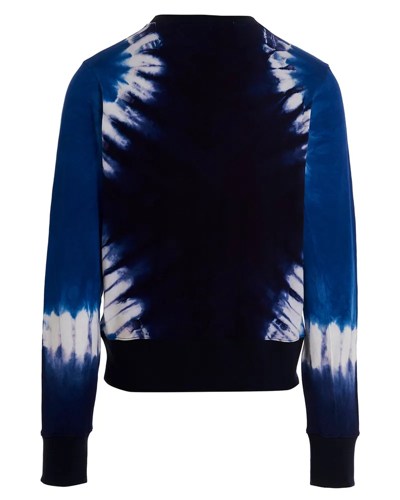 Wales Bonner Tie-Dye Logo-Embroidered Sweatshirt — Navy Navy