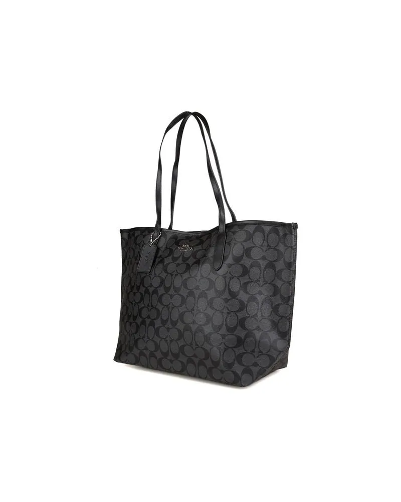 Coach Women's Tote Shitake Smooth Leather Tote-bags Gray