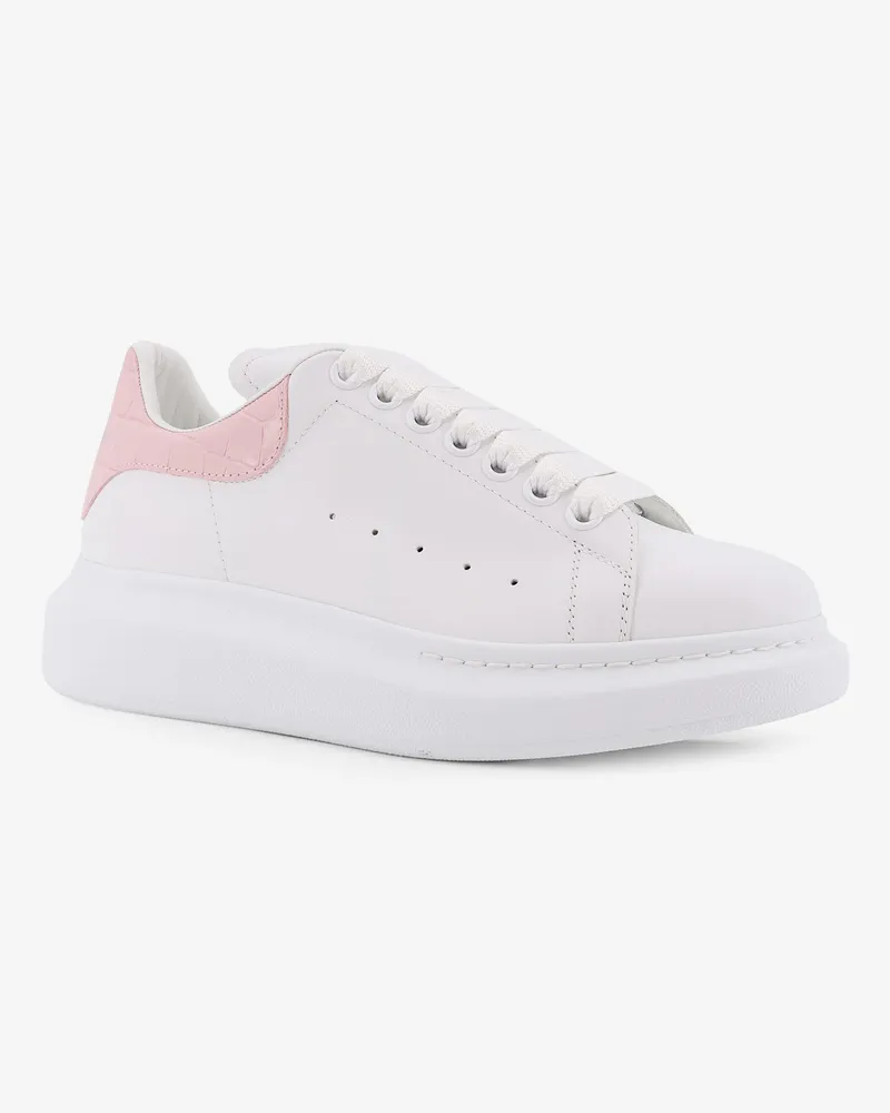 Alexander McQueen Women's Oversize Leather Sneakers White Trainers White