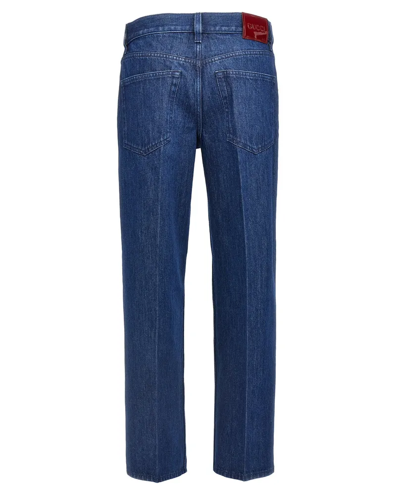 Gucci Straight Cotton Denim Jeans — Blue Blue