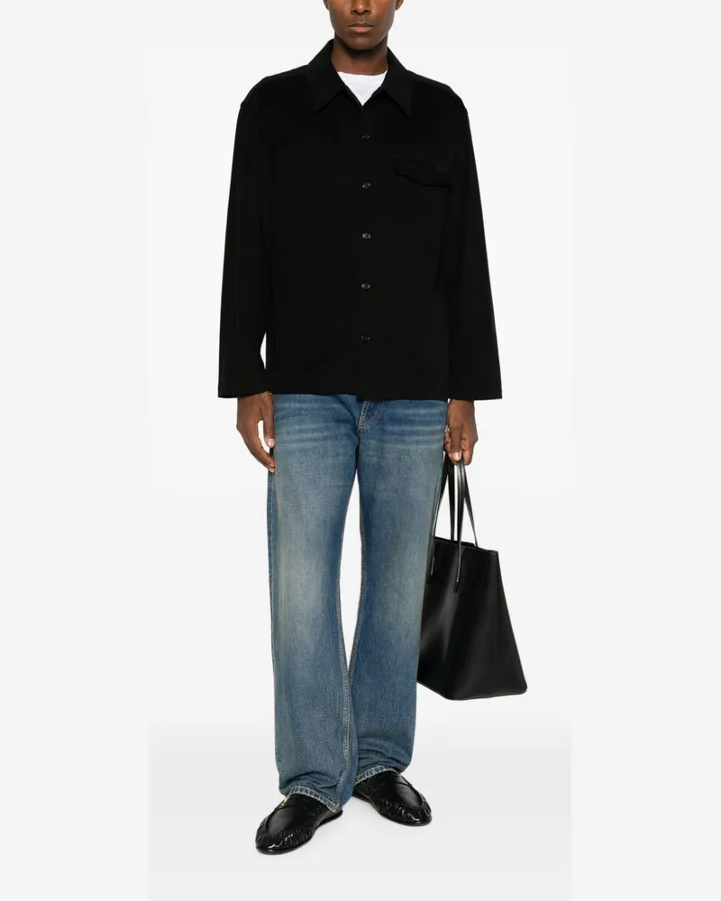 Saint Laurent Straight-Leg Denim Jeans — Navy Navy
