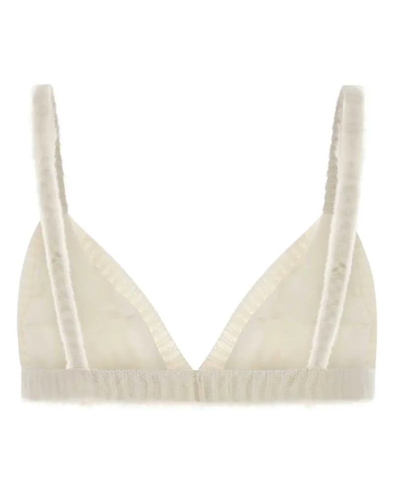 Alessandra Rich Women's White Mohair Blend Bra Maglie White