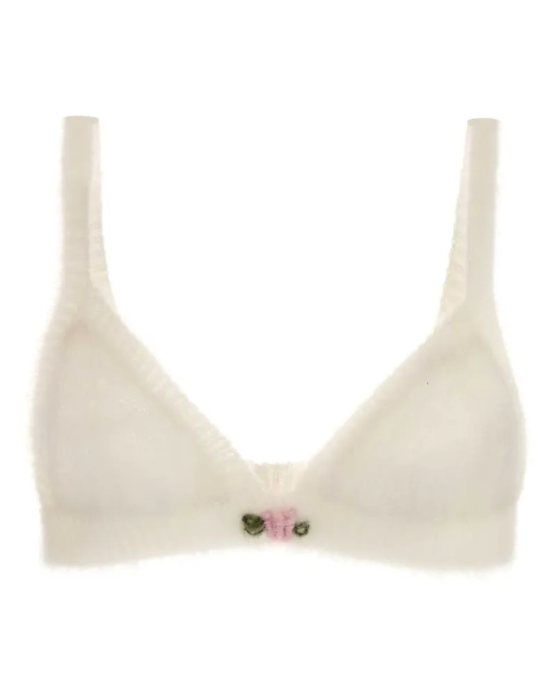 Alessandra Rich Mohair Bodysuit — White White