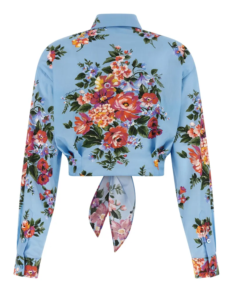 Dolce & Gabbana Women's Blue Cotton Blouse Blue